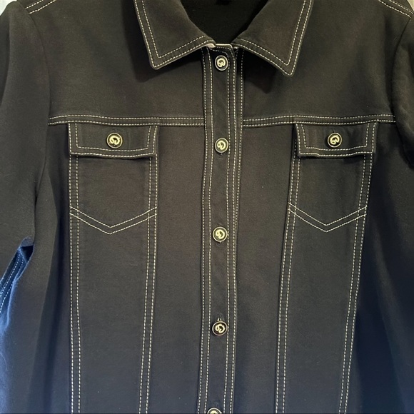 ST. JOHN JACKET EXCELLENT CONDITION BLACK/DARK NAVY WHITE TRIM - Picture 7 of 7